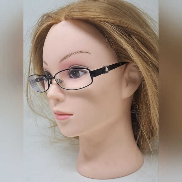 Christian Dior Womens Eye Glasses Frames Crystals Black Vintage CD3684 54-15-130 - Picture 7 of 15